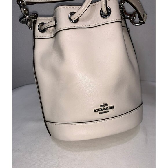 Coach Mini Bucket Bag Chalk Silver CR144 NO LONG STRAP - Picture 11 of 12